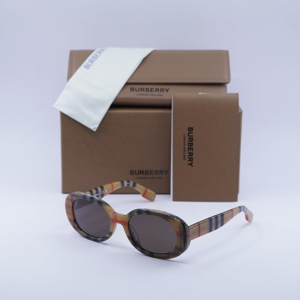 Burberry Kids JB4339 3778/73 Oval Sunglasses - Vintage Check/Brown